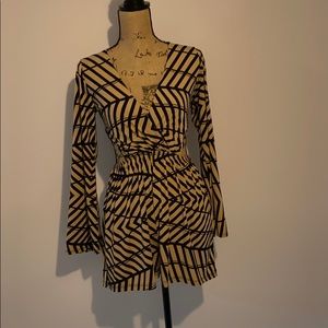 V neck romper with slits on side